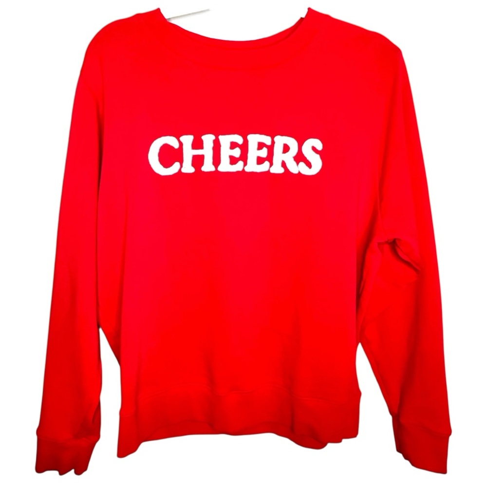Lilly Pulitzer Ballard Sweatshirt SZ Medium Red Cheers Pearl Beading - Picture 6 of 16